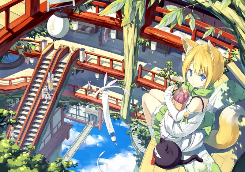 黑蜜音音——白玉狐娘——动漫原创壁纸 720P高清版