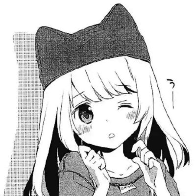 11张高清二次元黑白女生动漫头像 氛围感拉满