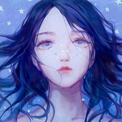 蓝色系卡通忧郁女生头像 28张高清图分享