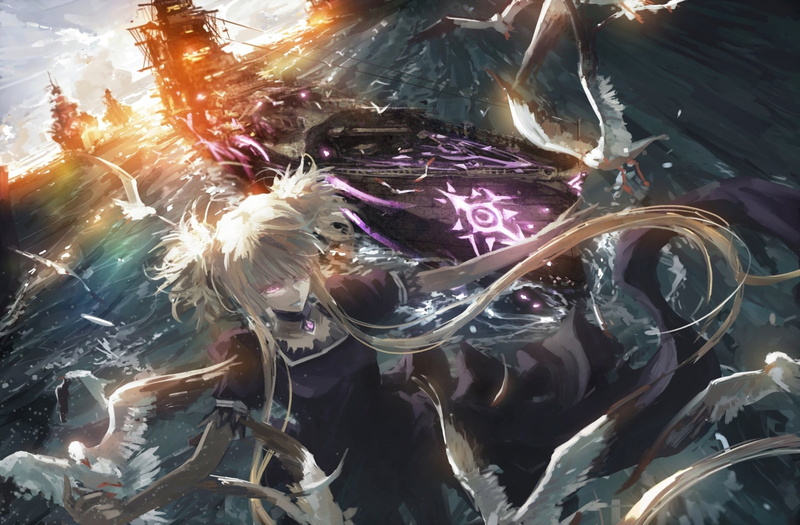 《苍蓝钢铁的琶音》金刚舰娘海边泳装高清壁纸