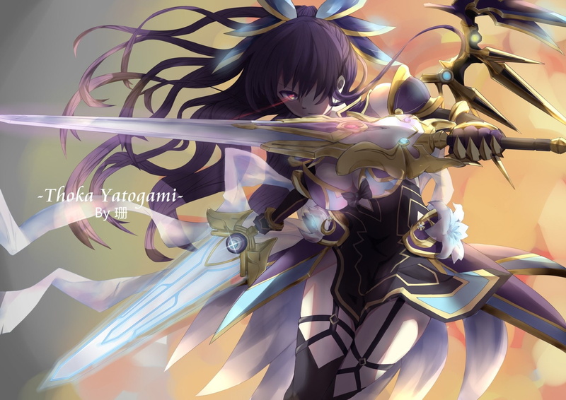 约会大作战夜刀神十香 4K高清手机壁纸 画中画动漫少女壁纸