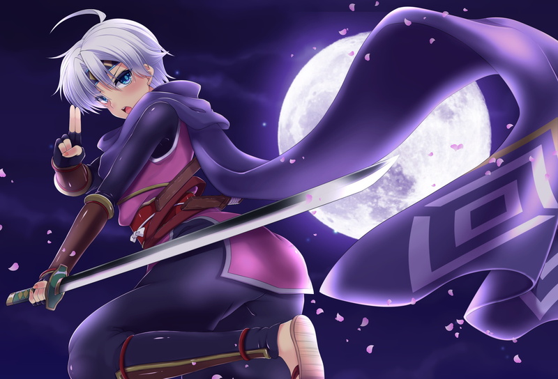 4K超清壁纸！长发铠甲忍者少女拔刀氛围感拉满