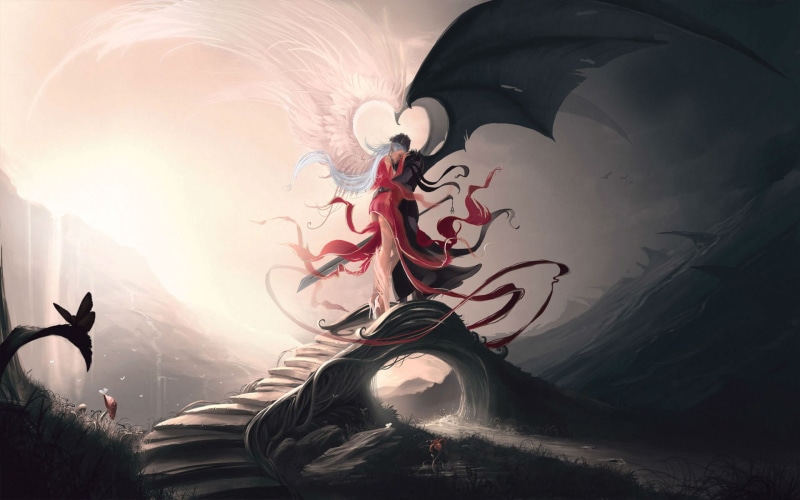 这组二次元壁纸太好磕了！永恒之塔主题情侣撒糖瞬间