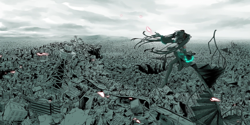 初音未来废墟海滩漫游！绝美二次元壁纸合集