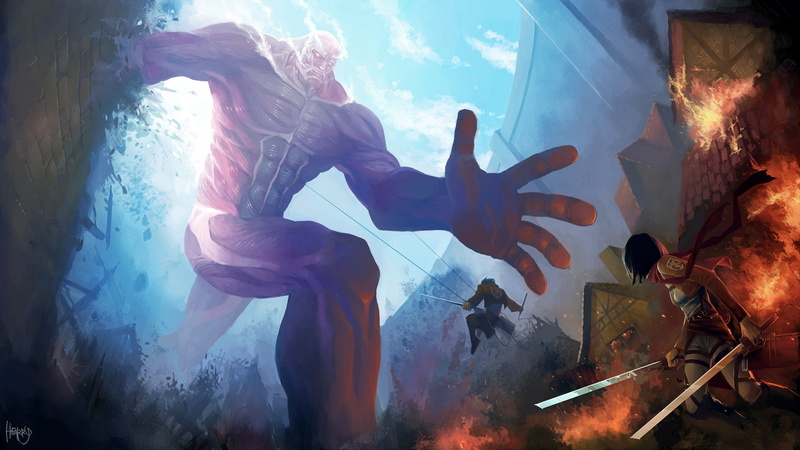 希玛·库鲁罗伊 进击的巨人 动漫 超大型巨人 三笠·阿克曼 1080P高清壁纸