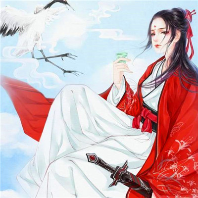 14张高清古风红衣动漫女生头像合集