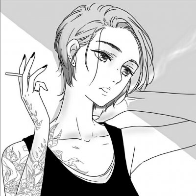 17张高清好看的动漫女生黑白头像合集