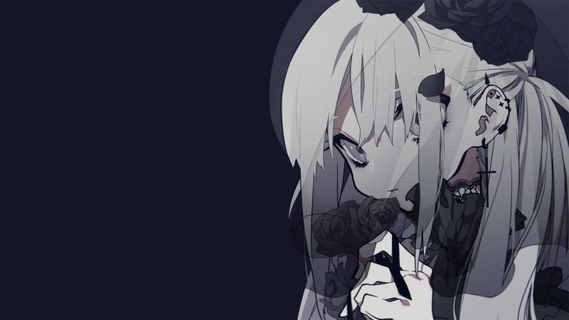 银发动漫壁纸合集 氛围感拉满的哥特洛丽塔少女