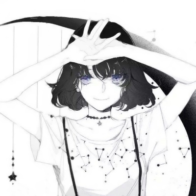 17张高清黑白丧系动漫女生头像