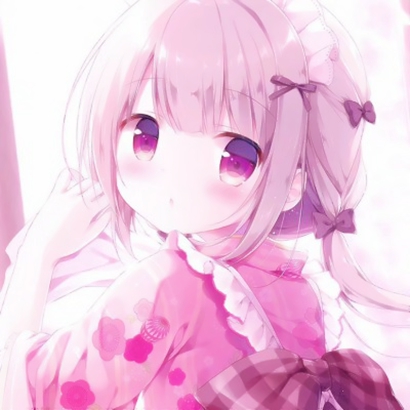 浅粉色系可爱动漫女生头像合集 17张高清图分享