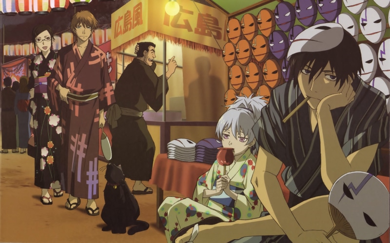 二次元国风成人服饰 戴头巾的创意群体形象高清壁纸合集