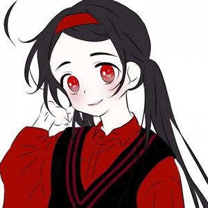 黑发红眼的可爱动漫女生头像来啦！共12张高清图