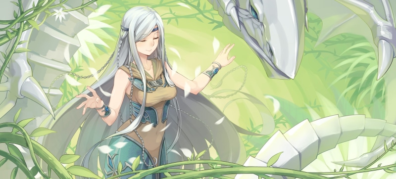 闭眼少女与青眼白龙 治愈系游戏宅日常壁纸