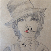 23张复古风二次元抽烟女生头像 氛围感拉满