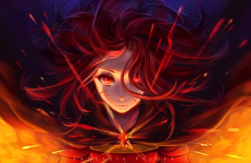Pixiv幻想曲：堕落之王 红发红眼少女壁纸合集