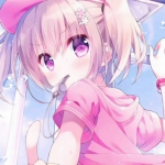 浅粉色系可爱动漫女生头像合集 17张高清图分享