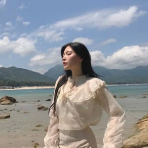 女生海边微信头像合集！12张高清图直接用