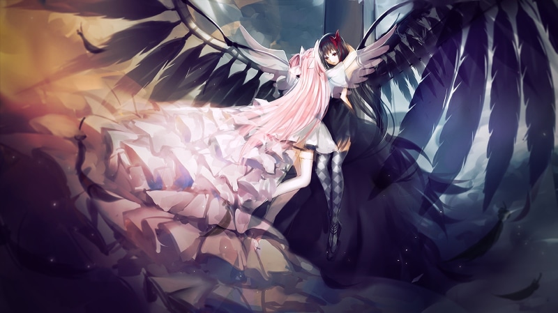 粉毛魔法少女壁纸合集！小圆和晓美焰的绝美同人图