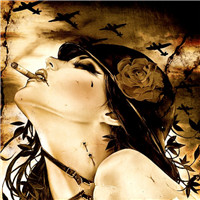 23张复古风二次元抽烟女生头像 氛围感拉满