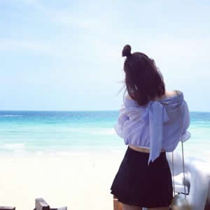女生海边背影微信头像来啦！16张高清小清新氛围感图直接存