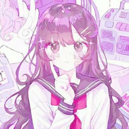 22张软萌淡紫色动漫少女头像 高清QQ头像素材合集