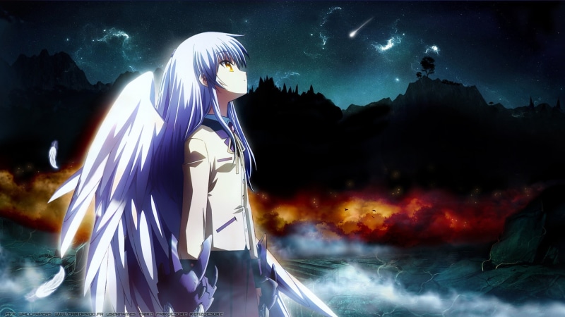 立华奏校服带翅膀的Angel Beats!壁纸来了