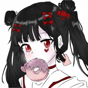 黑发红眼的可爱动漫女生头像来啦！共12张高清图