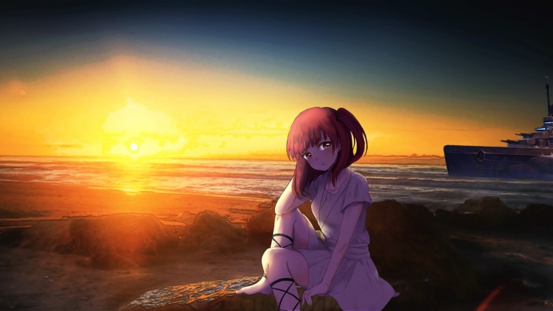 绝美的二次元女生日落氛围感壁纸合集