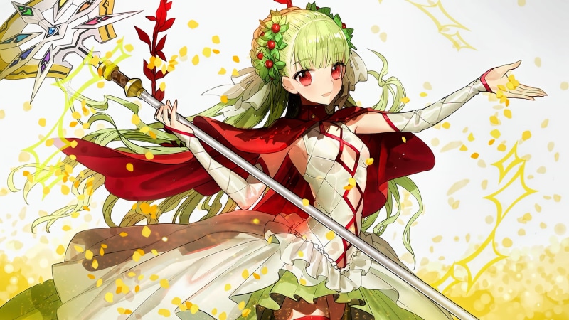 红眸绿发二次元少女！锁链战记白衣法师2K高清壁纸