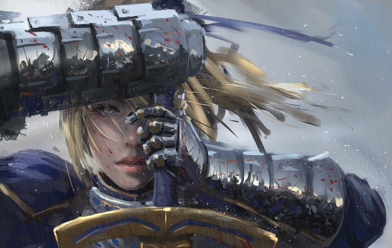 《Fate系列4K壁纸合集：金发剑士拔剑开战的超燃场面》