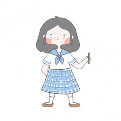 9张简约可爱女生手绘头像 适合当QQ头像的高清图