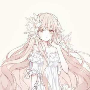 14张高清简约款 长发女生二次元动漫头像合集