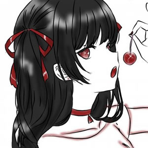 黑发红眼的可爱动漫女生头像来啦！共12张高清图