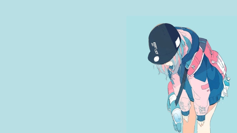 二次元少女极简风壁纸 高清2K质感拉满