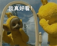 天线宝宝照镜子自恋表情包合集