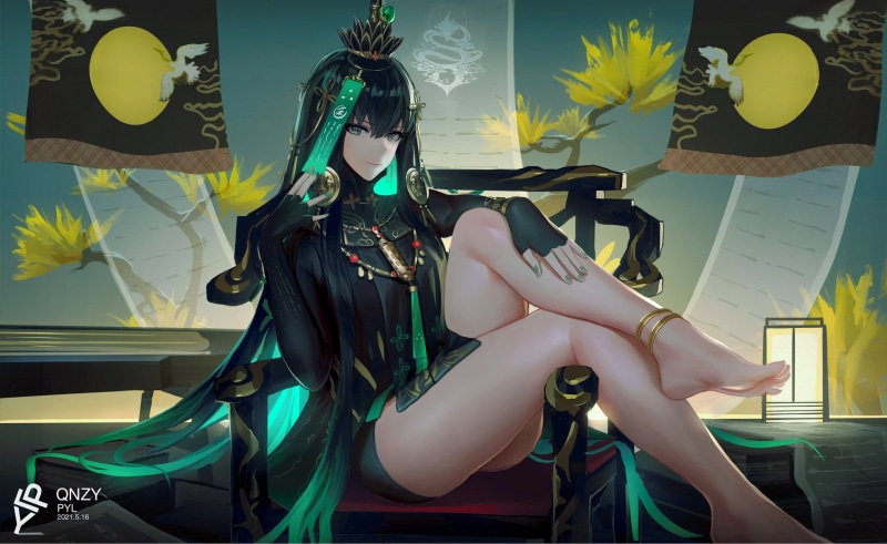 战双帕弥什绝美同人壁纸！绿发少女正眼回眸超养眼