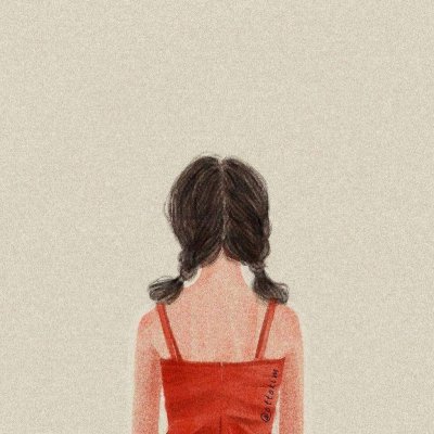 9张超绝手绘女生背影头像 氛围感直接拉满