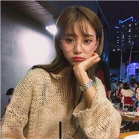 戴圆框眼镜的可爱韩系女生QQ头像 15张合集