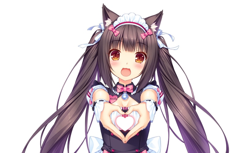 猫娘乐园巧克力高清壁纸 脸红笑颜1080P