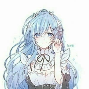 14张高清简约款 长发女生二次元动漫头像合集