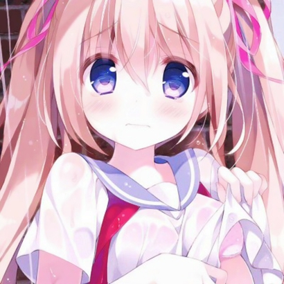 浅粉色系可爱动漫女生头像合集 17张高清图分享