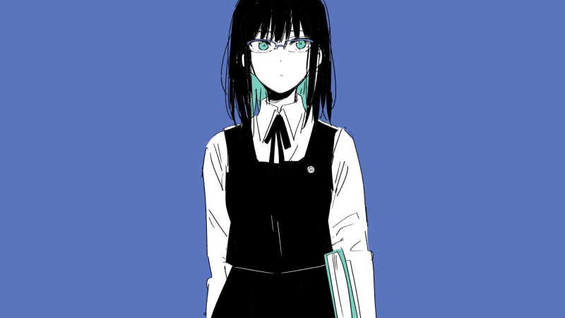 这款极简蓝调校园少女壁纸太绝了