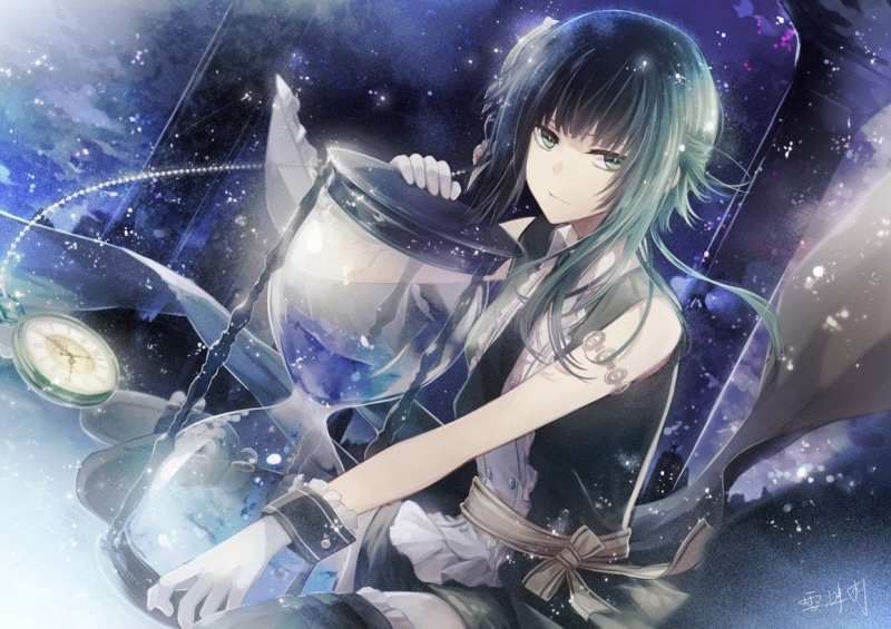 这组二次元壁纸太绝了！长发美少女配时钟配饰 高清4K壁纸合集