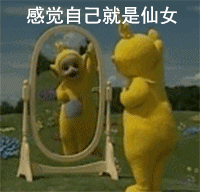 天线宝宝照镜子自恋表情包合集
