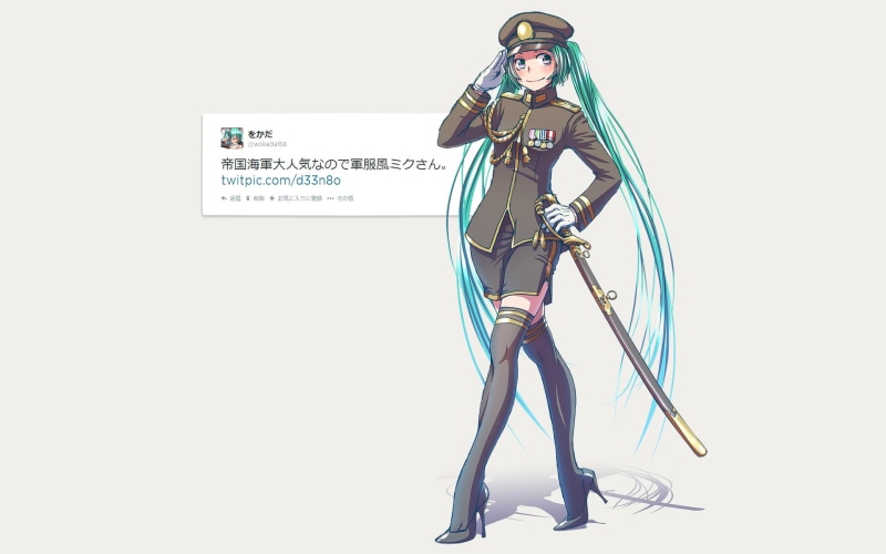 初音未来壁纸合集 超飒军装敬礼造型太绝了