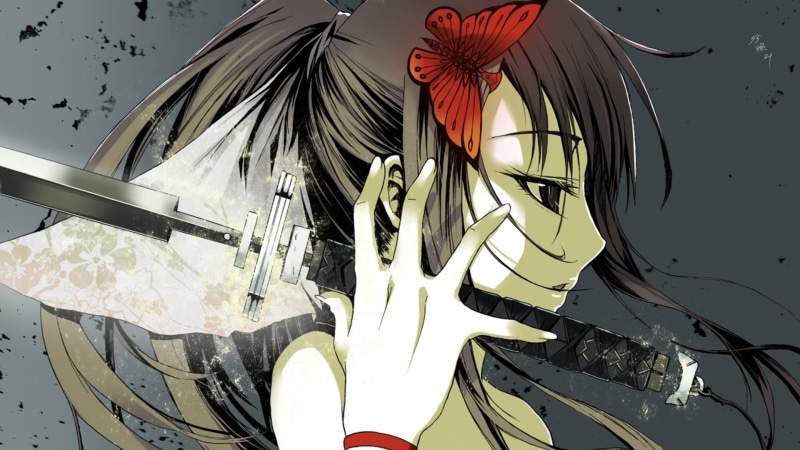 绝美动漫剑娘壁纸！黑发马尾少女遨游星河