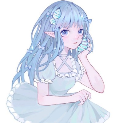 8张清新蓝调动漫女生头像 高清原图直接存