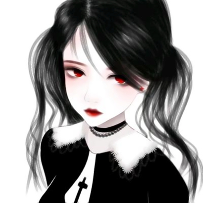 12张高清红眼黑发动漫女生头像 清冷感拉满的长发冷漠少女图