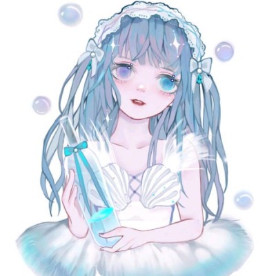 8张清新蓝调动漫女生头像 高清原图直接存