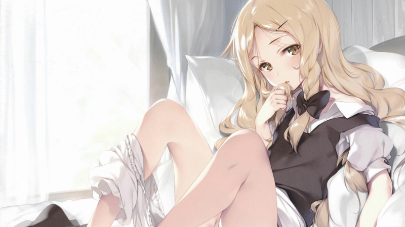 宅家氛围感动漫金发少女壁纸